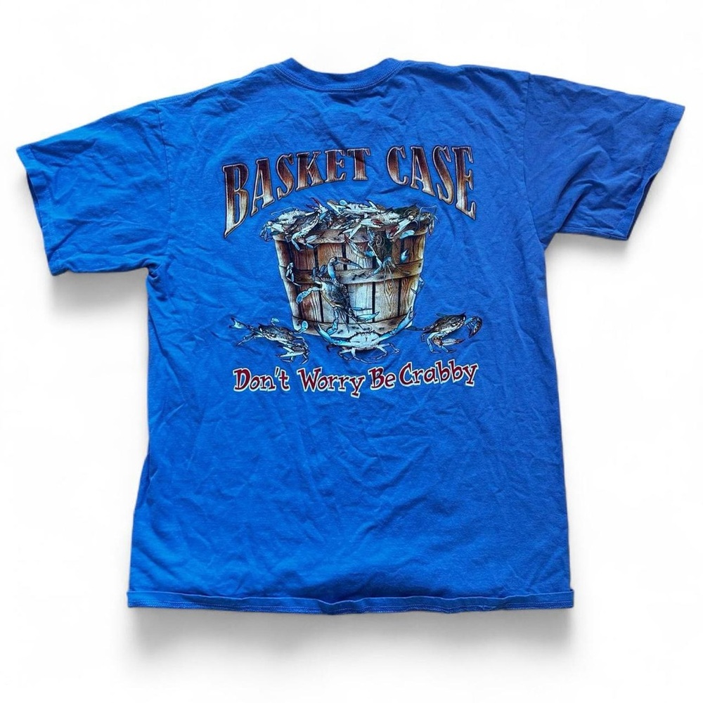 Men's Graphic T-Shirt - Blue "Don't Worry Be Crabby"